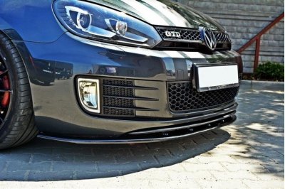 Накладка сплиттер на передний бампер на Volkswagen Golf VI GTI